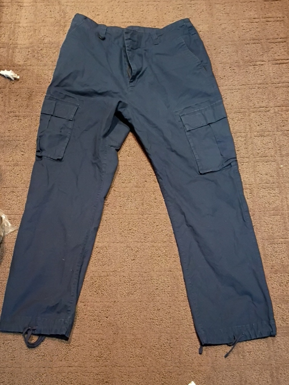 Nike Men's Skate Boarding Dark Blue Cargo Pants with Drawstring Ankles
